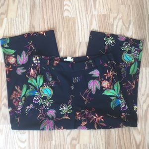 H&M floral wide leg ankle pant